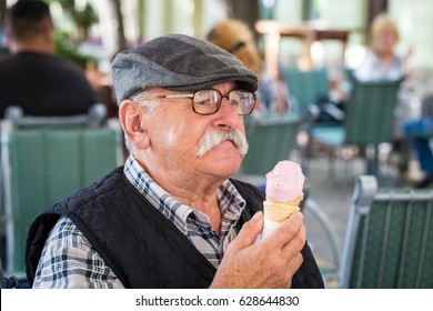 Old Man Eat Ice Cream