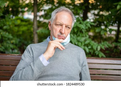 Old Man Fed Up Of His Coronavirus Mask