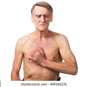 Old Man Having Heart Attack