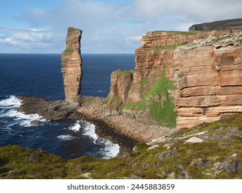 The Old Man of Hoy, a sea stack on Hoy, part of the Orkney Islands
