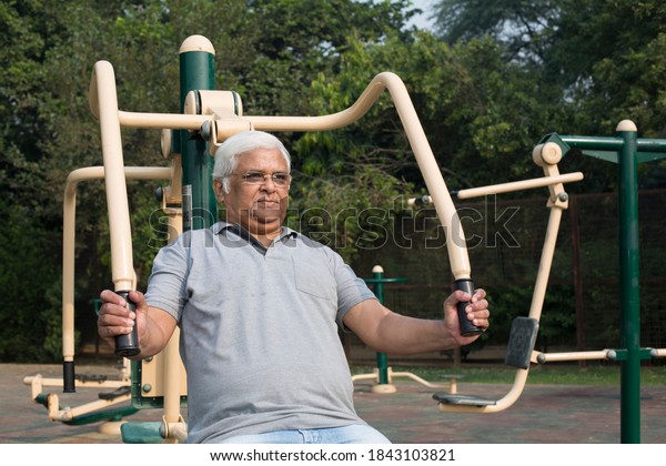 Old Man Making Exercises On Outdoor Stock Photo 1843103821 | Shutterstock