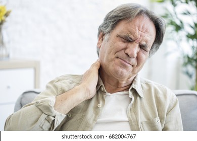 Old Man With Neck Pain