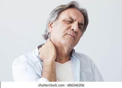 Old Man With Neck Pain