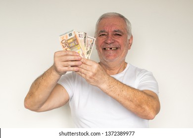 Old Man Senior Face Closeup Missing Tooth Smile Proper Tooth Money Overexposed Not In Focus