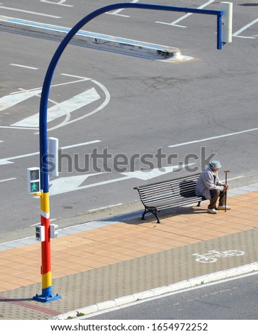 Similar – blau Obdachlose Tüte