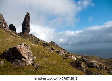 The Old Man Of Storr In Scotish Hills