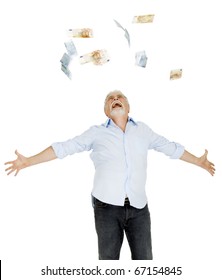 Old Man Throws Money In The Air