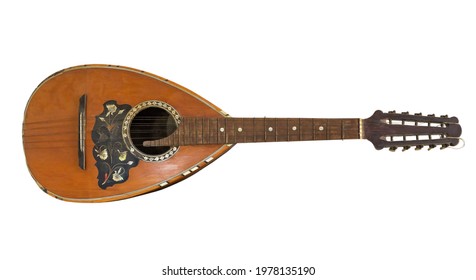 Old Mandolin Isolated On White Background