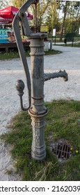 Old Manual, Cast Iron Water Pump Set Up In The Spa Park In Ciechocinek, Poland, Cast, Cast Iron,