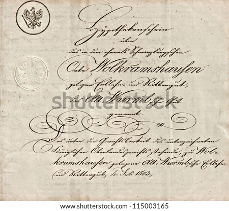 old manuscript with calligraphic handwritten text. grunge vintage paper background