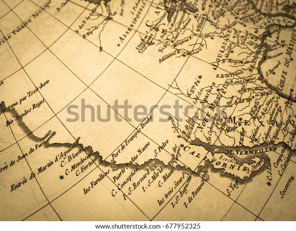 Old Map America West Coast Stock Photo (Edit Now) 677952325