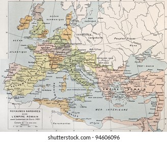 Old Map Barbarian Kingdoms Before Clovis Stock Photo 94606096 ...