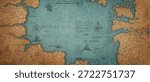 Old map collage background. A concept on the topic of sea voyages, discoveries, pirates, sailors, geography, travel and history. Effect of overlay on old texture of paper.  Pirate, travel and nautical background. 