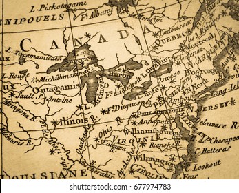 Old Map East Coast Of America