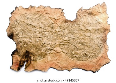 old map on a paper on a white background for your illustrations - Shutterstock ID 49145857