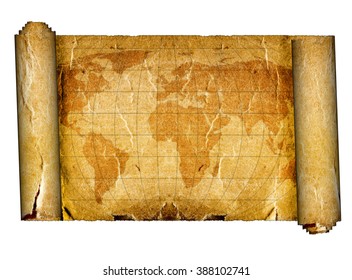 old map on the white backgrounds