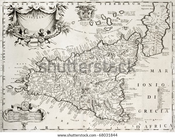 Old Map Sicily Original Created By Stock Photo (Edit Now) 68031844