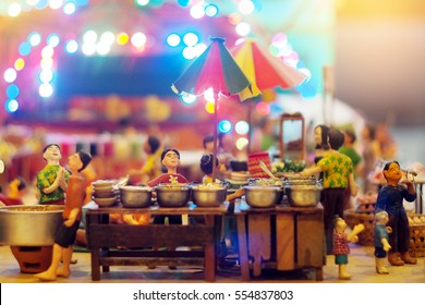 The Old Market Selling A Variety Of Food Miniature.