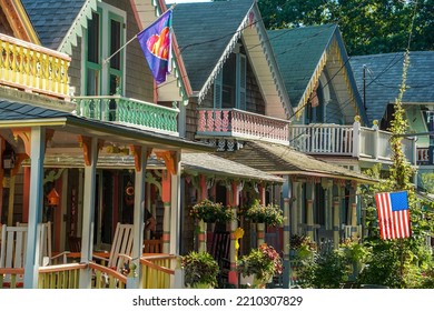 old martha vineyard gingerbread houses historical district - Shutterstock ID 2210307829