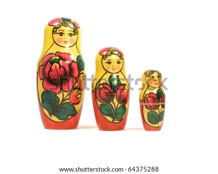 old matryoshka on the white isolate background