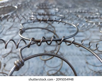 Old Mattress Spring Wire Structure Mattress Background.