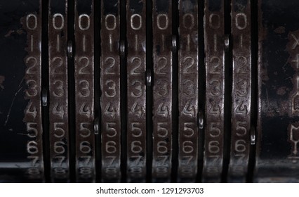 Old Mechanical Calculator,metal Digital Font