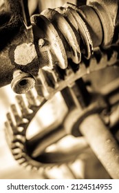 Old Mechanical Wheel - Close Up