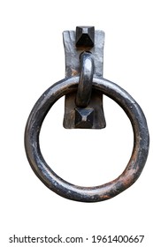 Old Medieval Door Knocker, Isolated On A White Background.