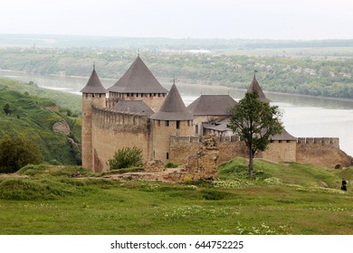 Old medieval Khotyn Fortress, Ukraine, historical fortification monument on the bank of Dniester river, landscape day view, National Ukrainian Architectural Preserve, outdoor - Shutterstock ID 644752225