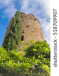 Old medieval village of Begur, A perfectly conserved walled town with narrow streets and gothic romanesque buildings, Costa Brava, Catalonia, Spain