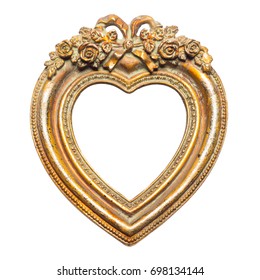 Old Memories - Gold Heart Shape Picture Frame