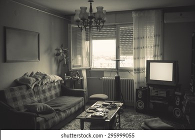 Old Messy Room Interior, Details Of A Lifestyle. 