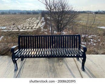 Old Metal Bench In The Middle Of Nowhere