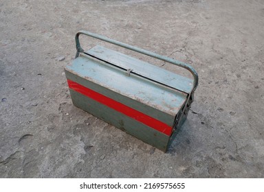 Old Metal Box With Handle For Tools