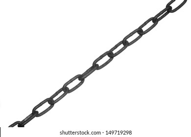 old metal chain on a white background