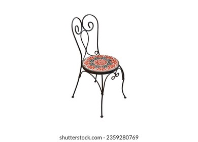 Old metal chairs modern style isolated on white background with clipping path. - Shutterstock ID 2359280769