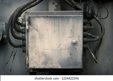 Old Metal Electric Box And Black Wires