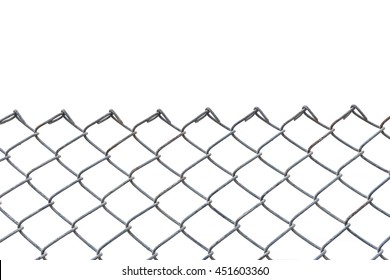 Old Metal Fence Isolated On White Background