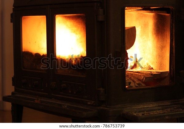 Old Metal Fireplace Fired Firewood Keep Stock Photo Edit Now