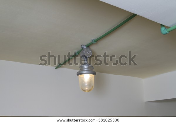 Old Metal Flashlight On Ceiling Light Stock Photo Edit Now