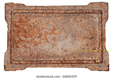 Old Metal Frame, Isolated On White Background.