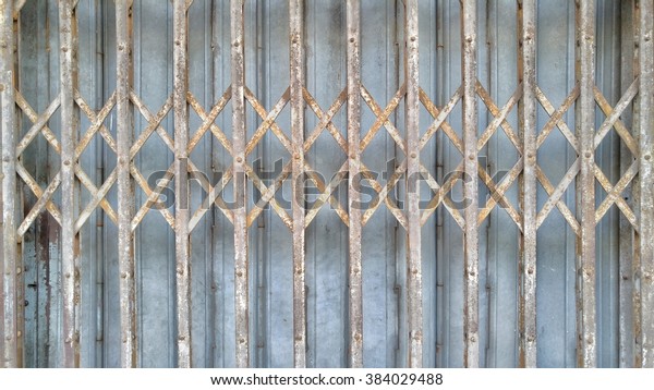 Old Metal Grille Sliding Door Stock Image Download Now