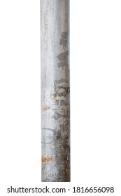 Old Metal Pole Isolated On White Background