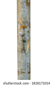 Old Metal Pole Isolated On White Background