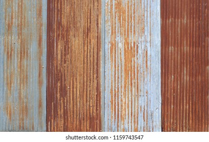 Old Metal Sheet Roof Texture. Pattern Of Old Metal Sheet. 