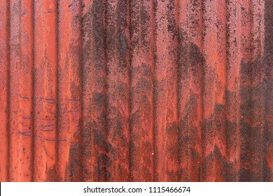 Old Metal Sheet Siding Painted Red