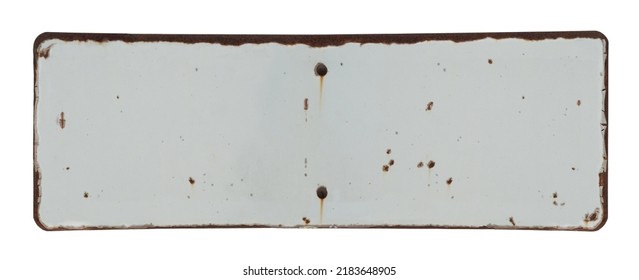 Old metal signs Rust, sun-dried, sifted paint  It's a frame with an empty space inside of your message. isolated on white background with outside path.                                 - Shutterstock ID 2183648905