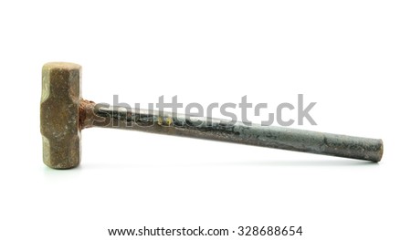 Old Metal sledge hammer isolated on white background