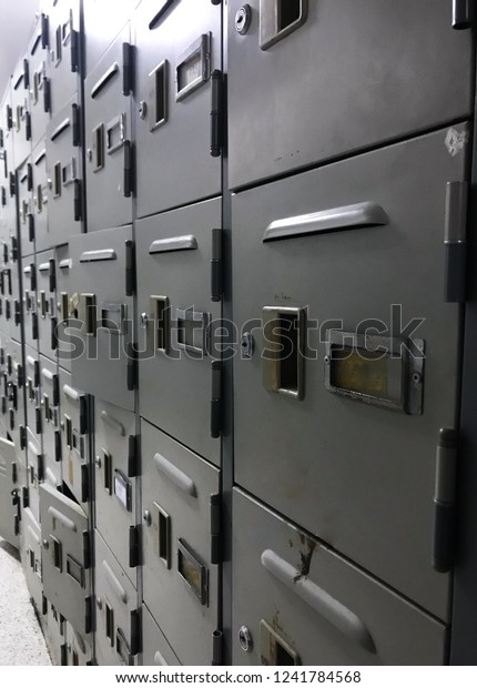 Old Metal Storage Security Locker Stock Photo Edit Now 1241784568