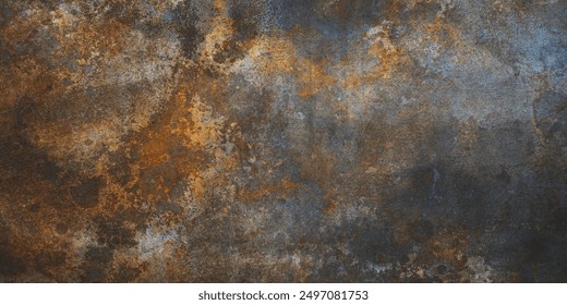 Old metal texture with a rusty surface. Rusted background. Grunge background. Banner. 